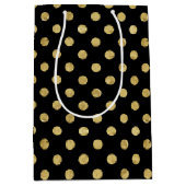 Elegant Gold Foil Polka Dot Pattern - Gold & Black Medium Cadeauzakje (Voorkant)