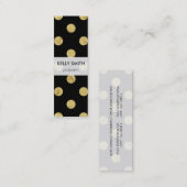 Elegant Gold Foil Polka Dot Pattern - Gold & Black Mini Visitekaartje (Voorkant / Achterkant)