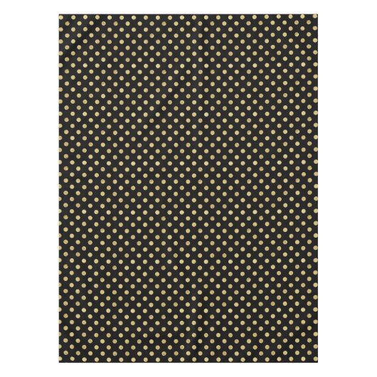 Elegant Gold Foil Polka Dot Pattern - Gold & Black Tafelkleed (Voorkant)