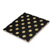 Elegant Gold Foil Polka Dot Pattern - Gold & Black Tegeltje (Zijkant)