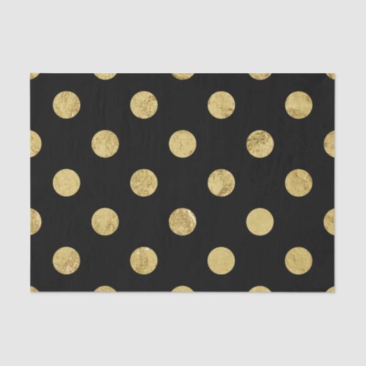 Elegant Gold Foil Polka Dot Pattern - Gold & Black Tissuepapier (Voorkant)