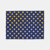 Elegant Gold Foil Polka Dot Pattern - Gold & Blue Fleece Deken (Voorkant (Horizontaal))