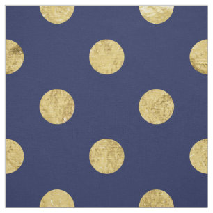 Elegant Gold Foil Polka Dot Pattern - Gold & Blue Stof