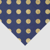 Elegant Gold Foil Polka Dot Pattern - Gold & Blue Tissuepapier (Detail)