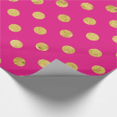 Elegant Gold Foil Polka Dot Pattern - Gold & Pink Cadeaupapier (Hoek)