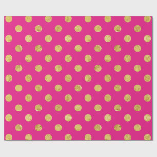 Elegant Gold Foil Polka Dot Pattern - Gold & Pink Cadeaupapier