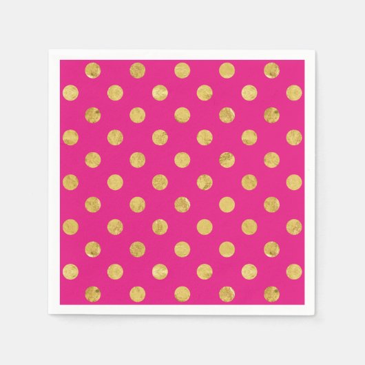 Elegant Gold Foil Polka Dot Pattern - Gold & Pink Servetten (Voorkant)