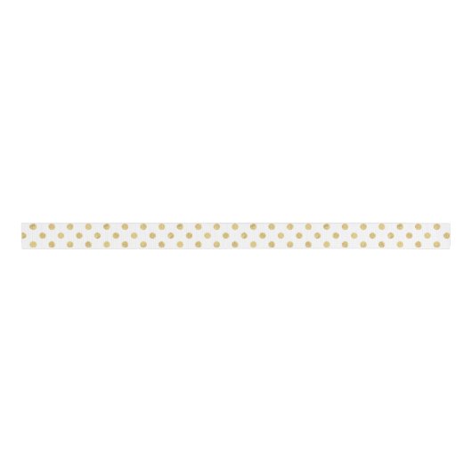 Elegant Gold Foil Polka Dot Pattern - Gold & White Grosgrain Lint (Voorkant)