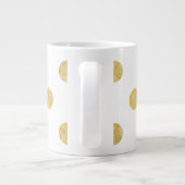 Elegant Gold Foil Polka Dot Pattern - Gold & White Jumbo Mok (Achterkant)