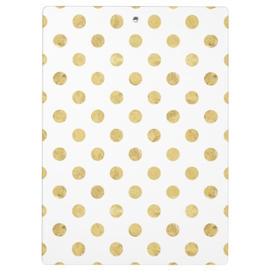 Elegant Gold Foil Polka Dot Pattern - Gold & White Klembord (Achterkant)