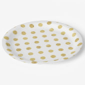 Elegant Gold Foil Polka Dot Pattern - Gold & White Papieren Bordje (Gekanteld)