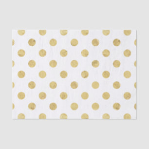 Elegant Gold Foil Polka Dot Pattern - Gold & White Tissuepapier