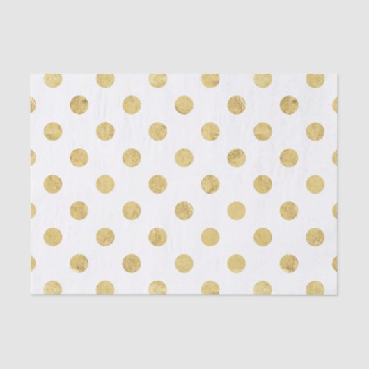 Elegant Gold Foil Polka Dot Pattern - Gold & White Tissuepapier (Voorkant)