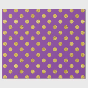 Elegant Gold Foil Polka Dot Pattern - Paars Cadeaupapier