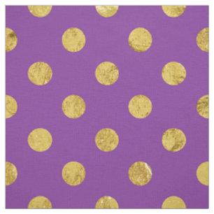 Elegant Gold Foil Polka Dot Pattern - Paars Stof