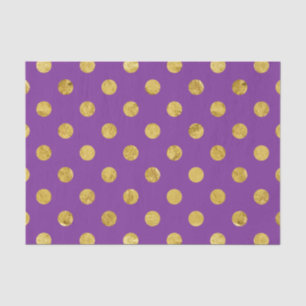 Elegant Gold Foil Polka Dot Pattern - Paars Tissuepapier