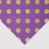 Elegant Gold Foil Polka Dot Pattern - Paars Tissuepapier (Detail)