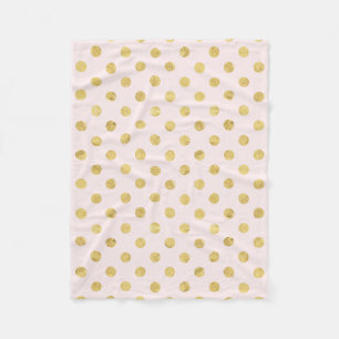 Elegant Gold Foil Polka Dot Pattern - Roze & Gold Fleece Deken