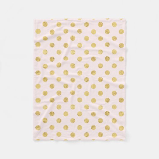 Elegant Gold Foil Polka Dot Pattern - Roze & Gold Fleece Deken (Voorkant)