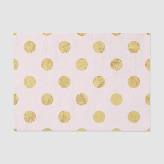Elegant Gold Foil Polka Dot Pattern - Roze & Gold Tissuepapier (Voorkant)