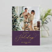 Elegant Gold Foil Prettige feestdagen kerst (Staand Voorkant)