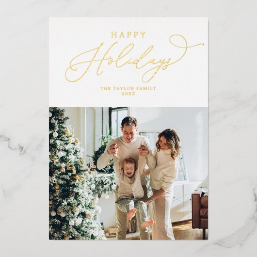 Elegant Gold Foil Prettige feestdagen kerst (Voorkant)