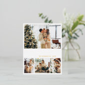 Elégant Gold Foil Script Collage Carte postale de (Debout devant)