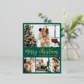 Elégant Gold Foil Script Collage Carte postale de (Debout devant)