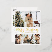 Elegant Gold Foil Script Collage Holiday Briefkaar Folie Feestdagen Briefkaart (Voorkant / Achterkant)