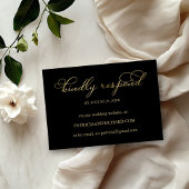 Élégant Gold Foil Script en ligne Mariage carte RS