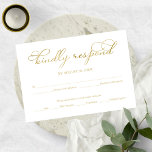 Elégant Gold Foil Script Wedding Carte RSVP<br><div class="desc">Elégant Gold Foil Script Wedding Carte RSVP</div>