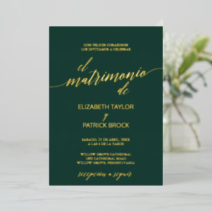Elegant Gold Foil Spaans maraginghuwelijk (Emera Folie Uitnodiging