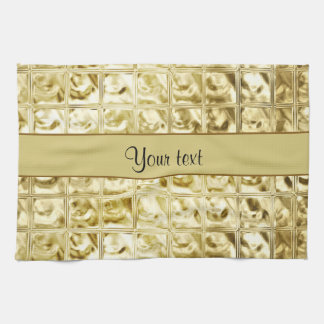 Elegant Gold Foil Squares Theedoek