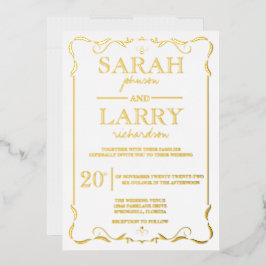Elegant Gold Foil - Traditional Weddenation Folie Uitnodiging