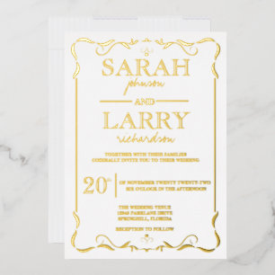 Elegant Gold Foil - Traditional Weddenation Folie Uitnodiging