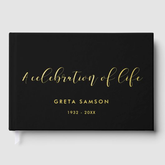 Elégant Gold Foil Une célébration funéraire de la  (Recto)