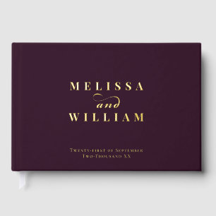 Elégant Gold Foil Vin Moderne Bourgogne Mariage