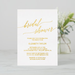 Elegant Gold Foil Vrijgezellenfeest Folie Uitnodiging