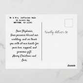 Elegant Gold Foil Weddenschap Hartelijk dank Folie Feestdagen Briefkaart (Achterkant)