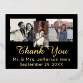 Elegant Gold Foil Weddenschap Hartelijk dank Folie Feestdagen Briefkaart (Voorkant)