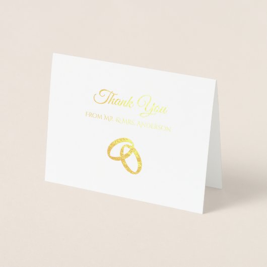 Elegant Gold Foil Weddenschap Hartelijk dank Folie Kaarten (Voorkant)