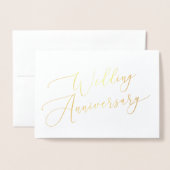 Elegant Gold Foil Wedding Jubileum Kaart Invite (Voorkant met envelop)