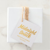 Elegant Gold Foil Wedding Midnight Snack Bedankjes Labels (Met doos)