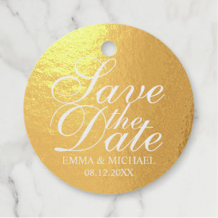 Elegant Gold Foil Wedding Save the Date Bedankjes Labels
