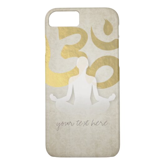 Elegant Gold Foil Yoga Meditation Pose om Symbol Case-Mate iPhone Case (Achterkant)