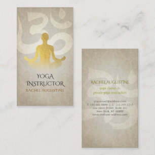 Elegant Gold Foil Yoga Meditation Pose om Symbol Visitekaartje