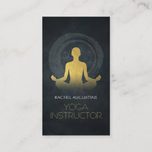 Elegant Gold Foil Yoga Meditation Pose ZEN Symbol Visitekaartje