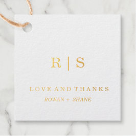 Elegant Gold Folie Monogram Favoriet Tag