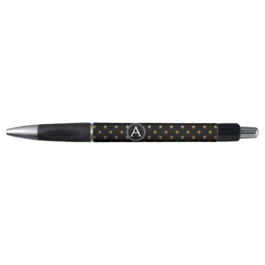 Elegant Gold Folie Monogram Sterren Pen (Voorkant)