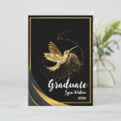 Elégant Gold Formal Graduation Party Invitation (Debout devant)